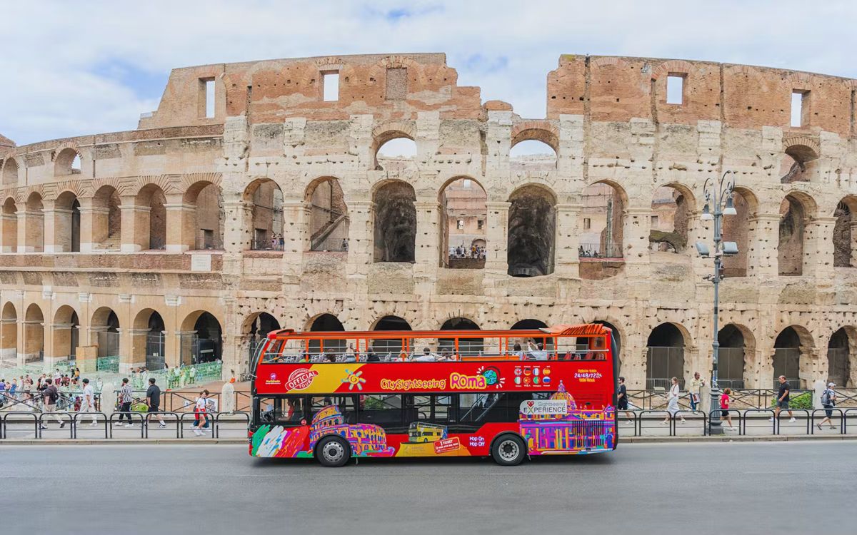 City Sightseeing double-decker bus in Rome