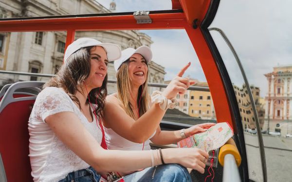 City Sightseeing double-decker bus in Rome
